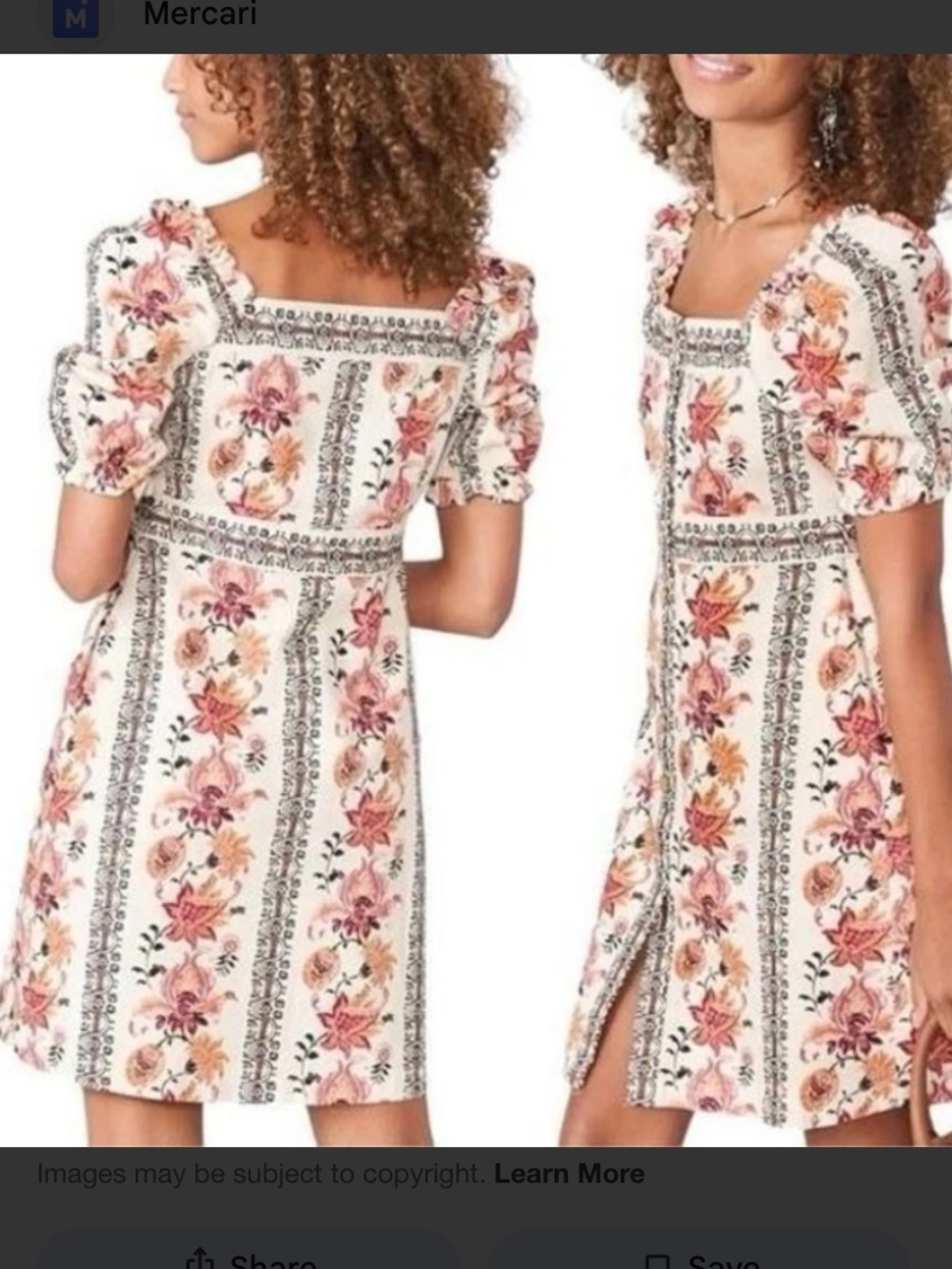 Spartina 449 Cream Mini Dress with Rust Floral and Navy Border